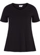 Ensfarvet basis t-shirt i bomuld, Sort, Packshot image number 0