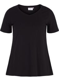 Ensfarvet basis t-shirt i bomuld, Sort