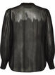 Skjortebluse i viskose med fl&aelig;sekrave, Sort, Packshot image number 1
