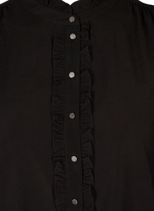 Tunika med knapper og flæsedetaljer , Black, Packshot image number 2