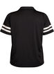 Sporty poloshirt med stribedetaljer, Sort, Packshot image number 1