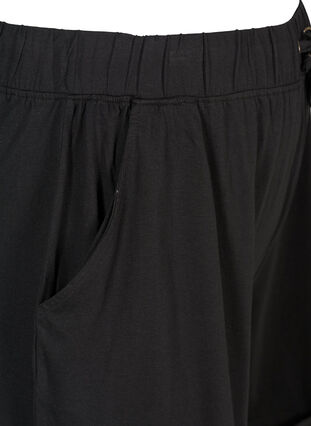 Løse shorts i bomuld, SOLID BLACK, Packshot image number 3