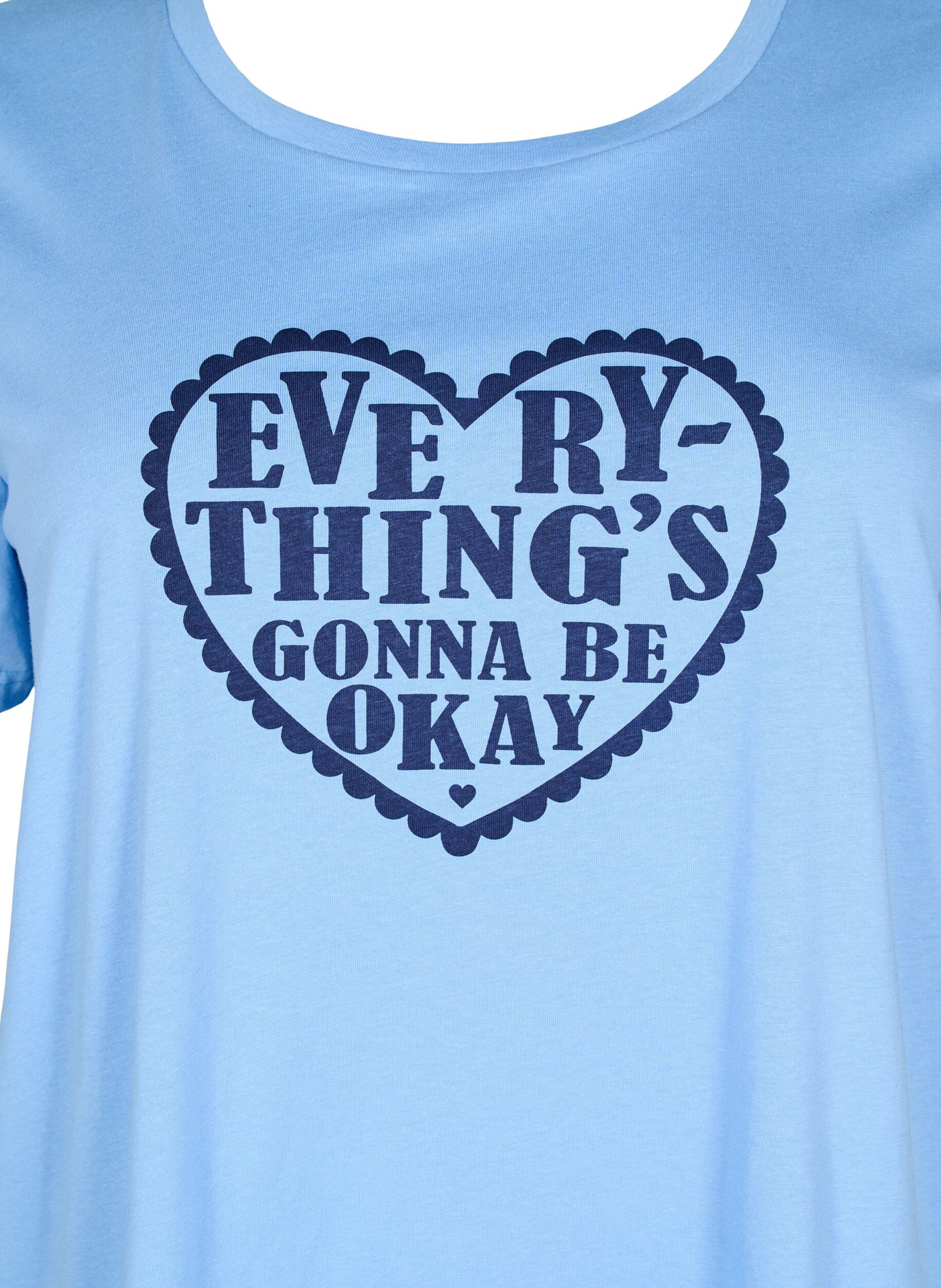 Zizzi Bomulds t-shirt med motiv, D.R.Blue w. Every, Packshot image number 2