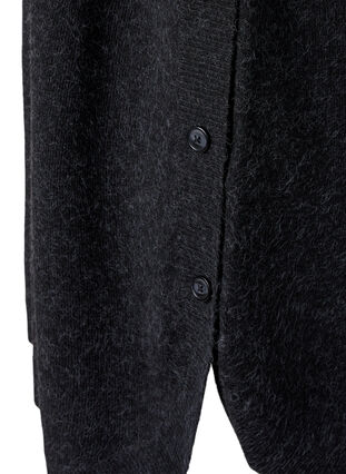 Meleret strikkjole med knapper, Dark Grey Melange, Packshot image number 3