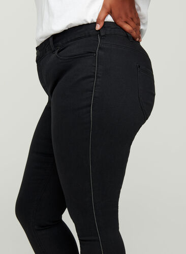 Ekstra slim Sanna jeans med lurex, Black, Model image number 1