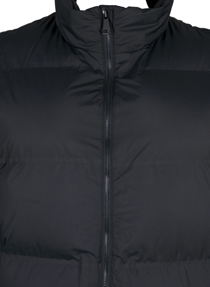 Lang vest med lommer og tovejs lynl&aring;s, Sort, Packshot image number 2