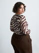 Meshbluse med print, Brun, Model image number 2