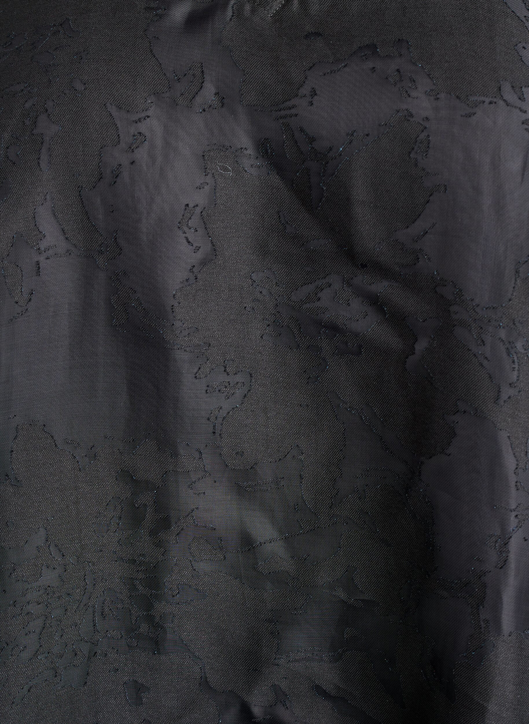 Zizzi Festbluse i organza-look med tone-i-tone m&oslash;nster, Sort, Packshot image number 2