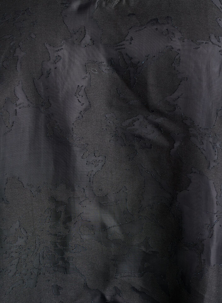 Festbluse i organza-look med tone-i-tone mønster, Sort, Packshot image number 2