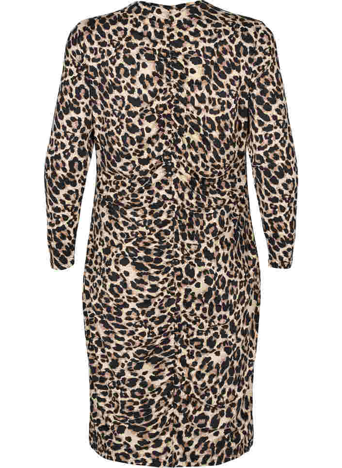 Langærmet kjole i leoprint, Leo, Packshot image number 1
