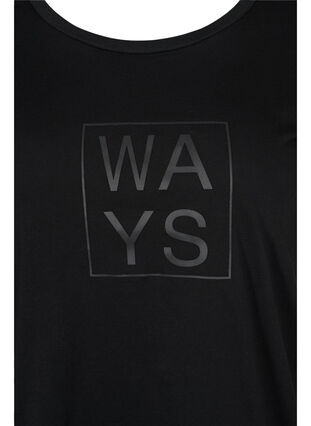 Kortærmet bomulds t-shirt med tryk , Black WAYS, Packshot image number 2