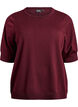 Finstrikket bluse med korte &aelig;rmer, R&oslash;d, Packshot image number 0