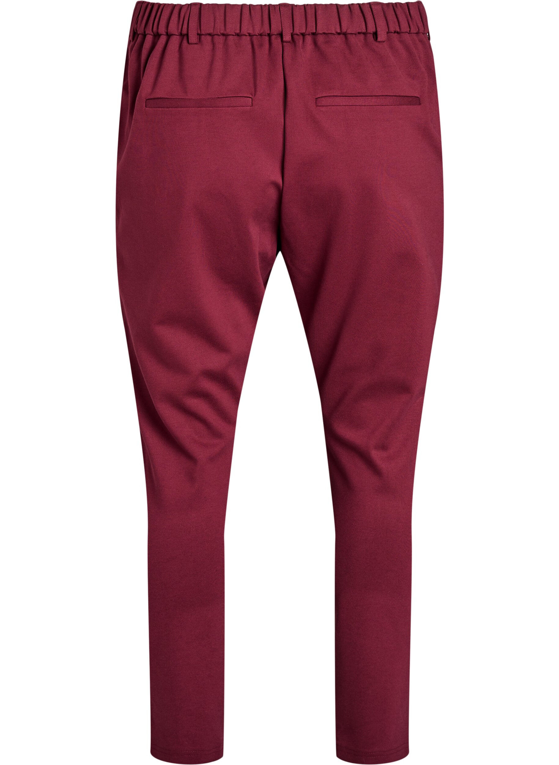 ZizziCropped Maddison bukser, M&oslash;rk Bordeaux, Packshot image number 1