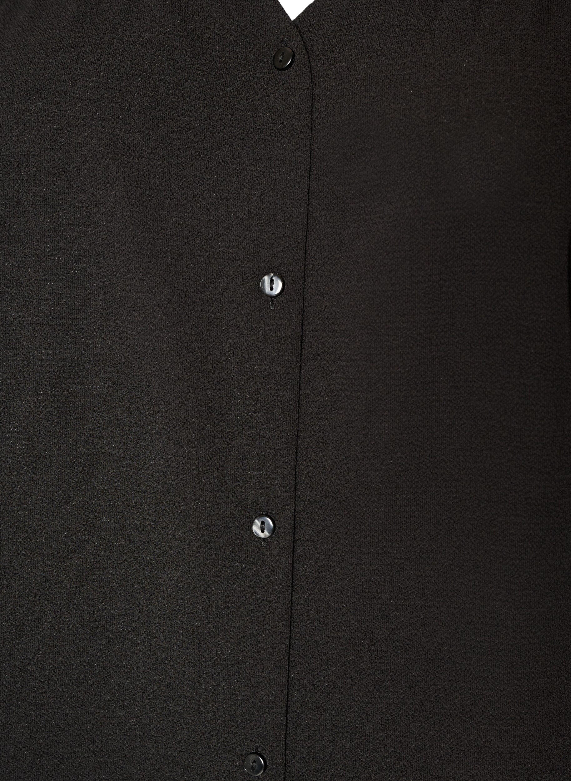 ZizziSkjortebluse med 1/2 &aelig;rmer, Sort, Packshot image number 2