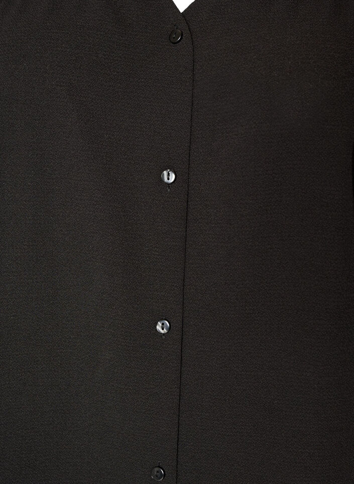 Skjortebluse med 1/2 &aelig;rmer, Sort, Packshot image number 2