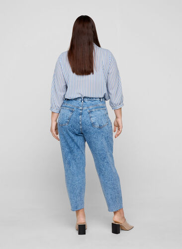Mille mom fit jeans i bomuld, Blue denim, Model image number 1