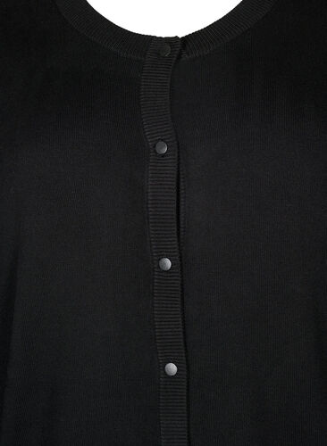 Strikcardigan i viskose med knapper, Black, Packshot image number 2