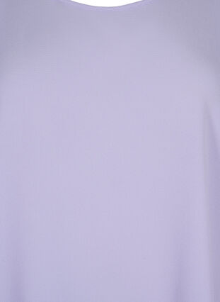 Bluse med korte ærmer og rund halsudskæring, Lavender, Packshot image number 2