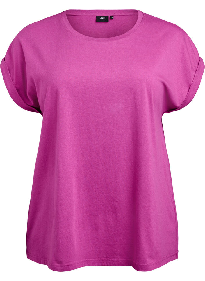 Kort&aelig;rmet t-shirt i bomuldsblanding, Lilla, Packshot image number 0