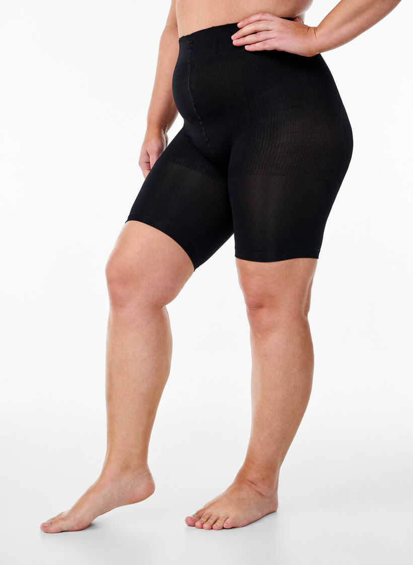 2-pak push-up shorts i 60 denier med shape-effekt, Sort, Model image number 0