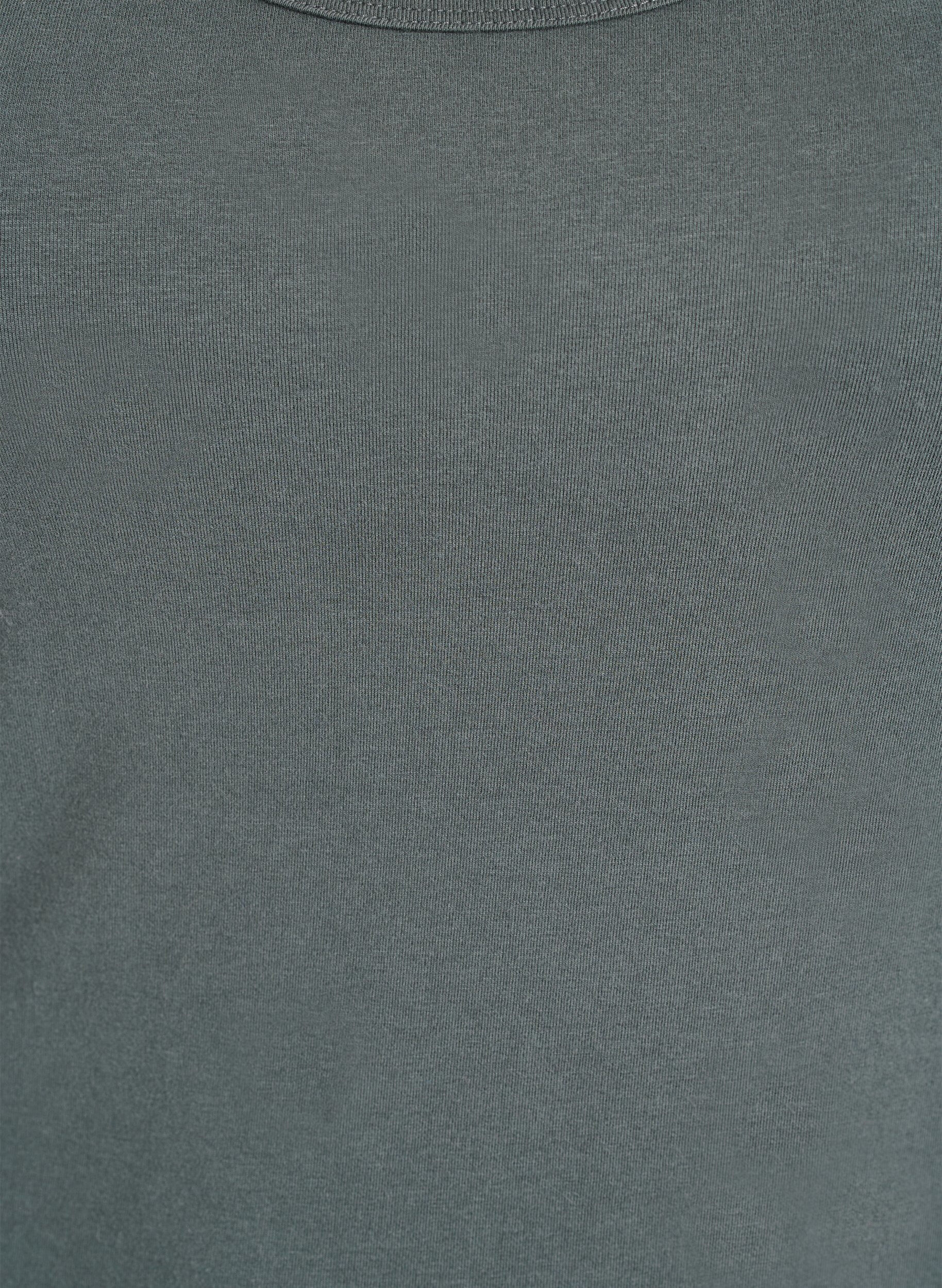 ZizziEnsfarvet basis top i bomuld, Gr&oslash;n, Packshot image number 2