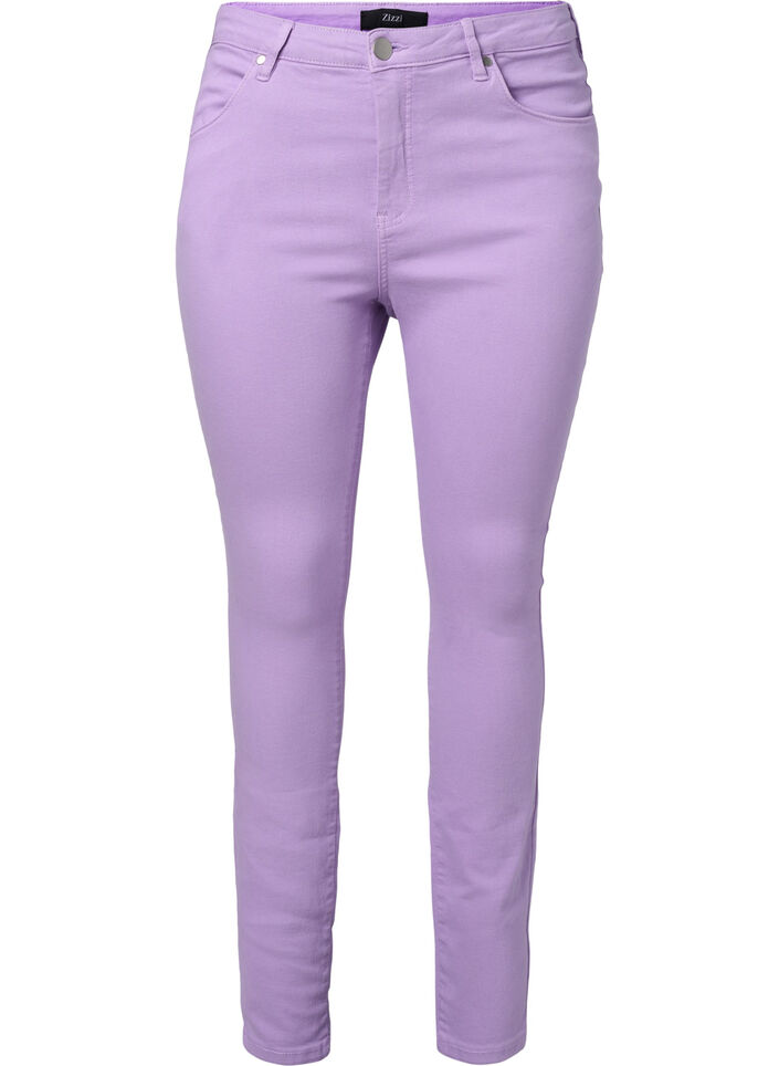 Højtaljede Amy jeans med super slim fit, Lavender, Packshot image number 0