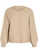 Cardigan med kabelstrik og perleknapper, Beige, Packshot image number 0