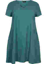 Kortærmet kjole i bomuld, Sea Pine