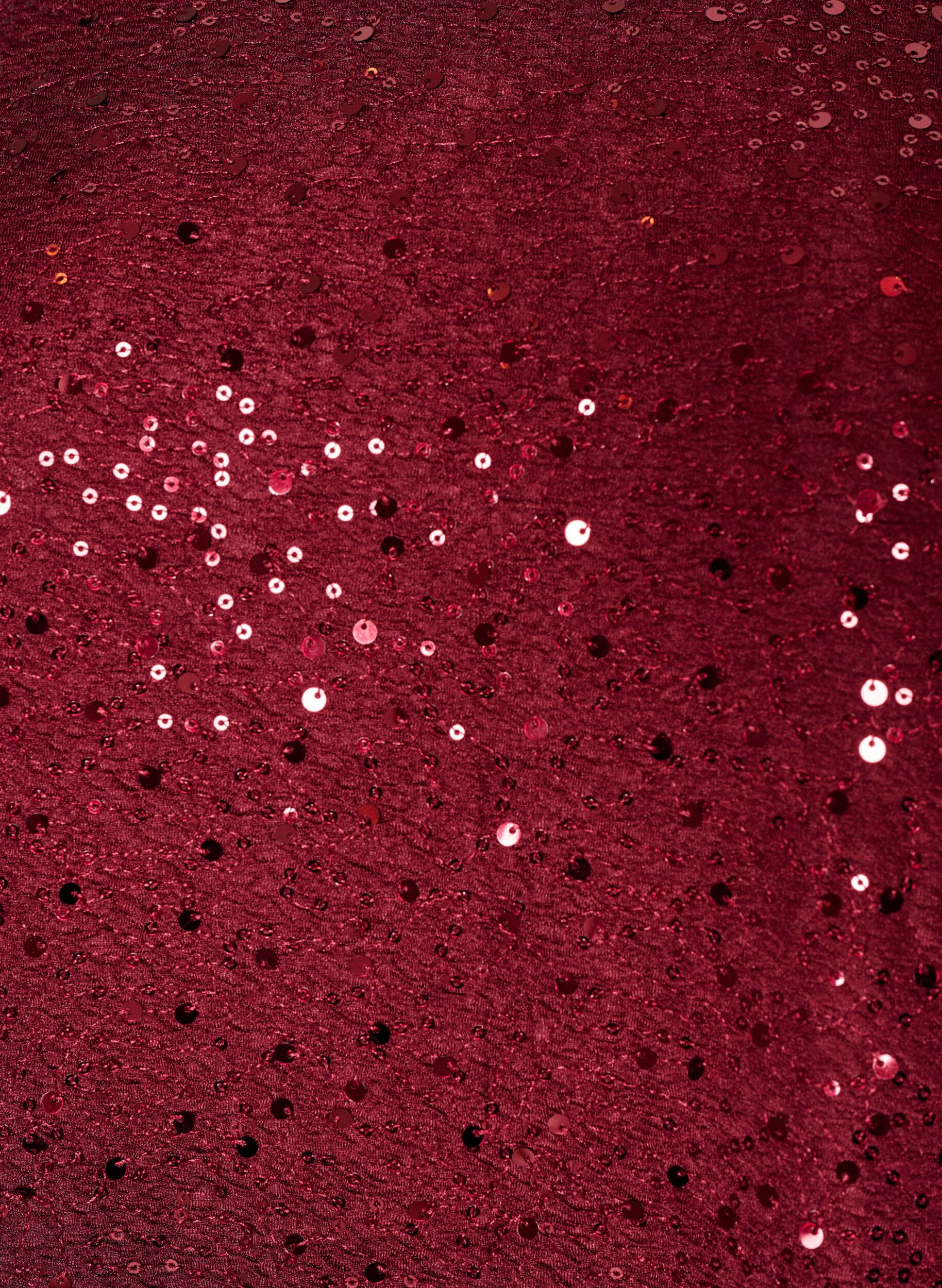 ZizziKort pailletkjole med A-form, R&oslash;d, Packshot image number 2