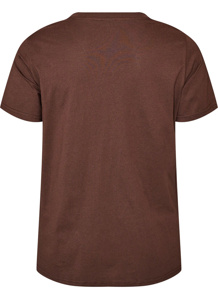 Basis t-shirt i bomuld med rund hals , Brun, Packshot image number 1