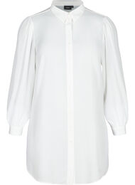 Lang skjorte med lette pufærmer, Bright White