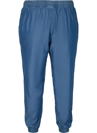 Løse bukser i med lommer, Medium Blue Denim, Packshot image number 1