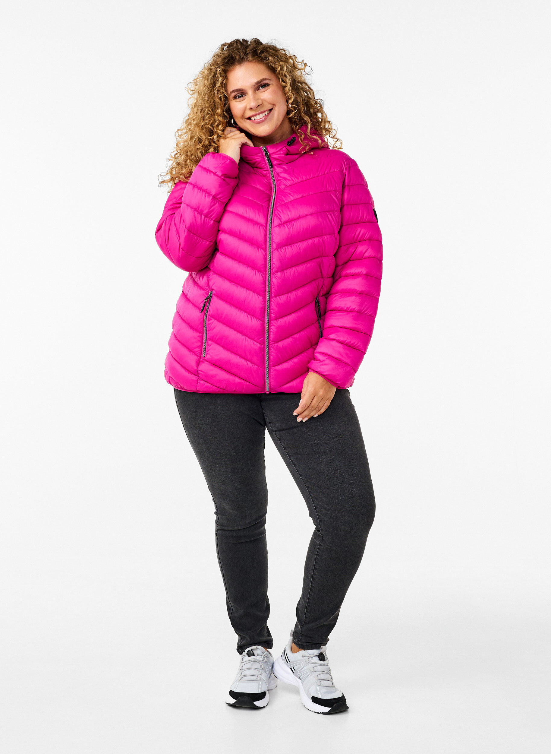 ZizziLetv&aelig;gts jakke med h&aelig;tte, Lyser&oslash;d, Model image number 1