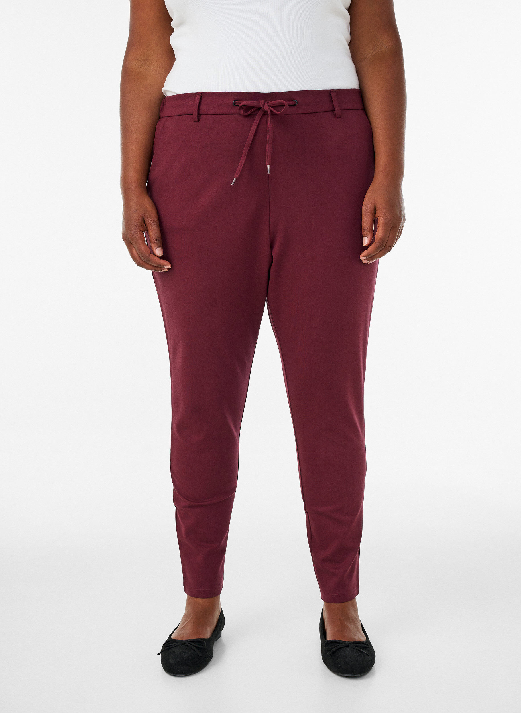 ZizziCropped Maddison bukser, R&oslash;d, Model image number 2