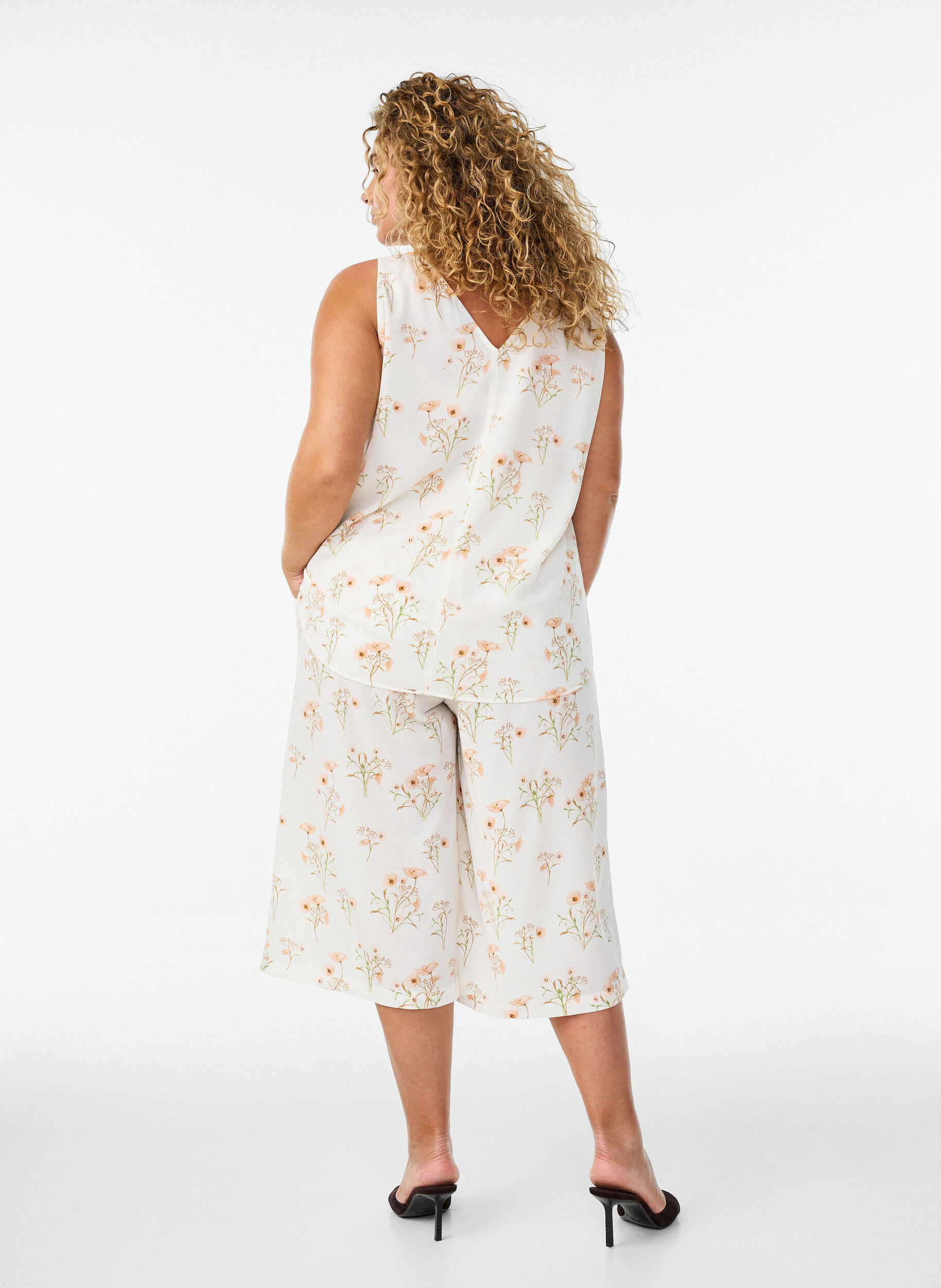 ZizziCulottebukser med print, Vanilla, Model image number 1