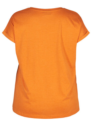 T-shirt i bomuldsmix, Autumn Maple Mel., Packshot image number 1
