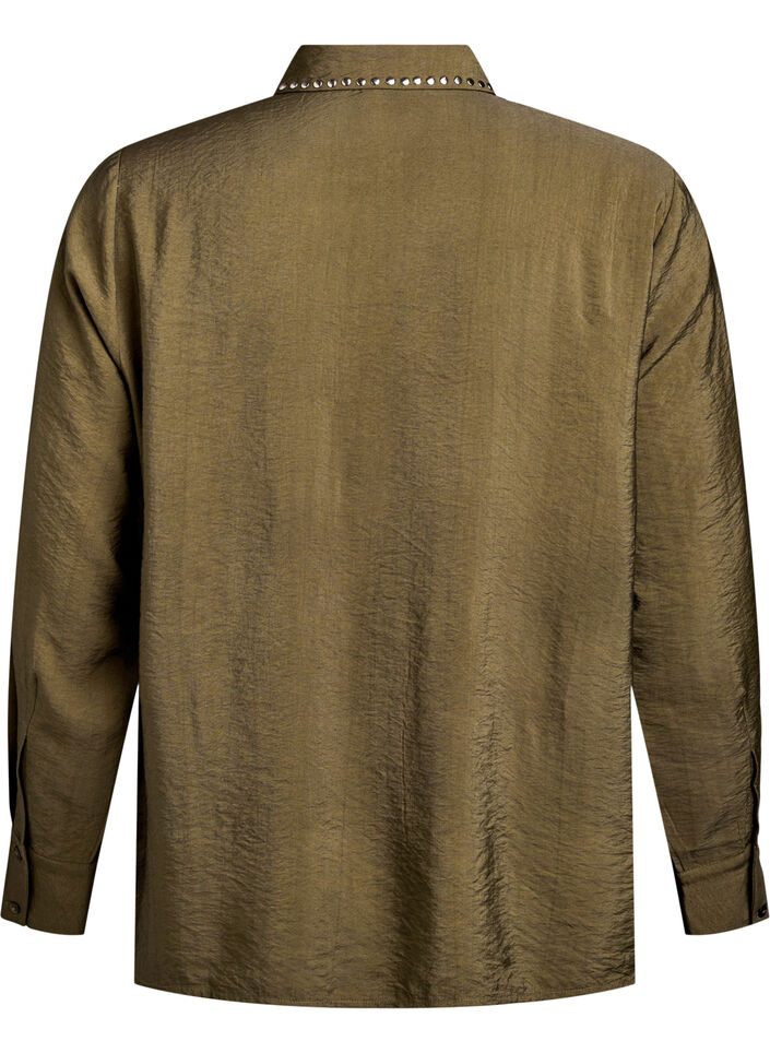 Skjorte med nitter, Grøn, Packshot image number 1