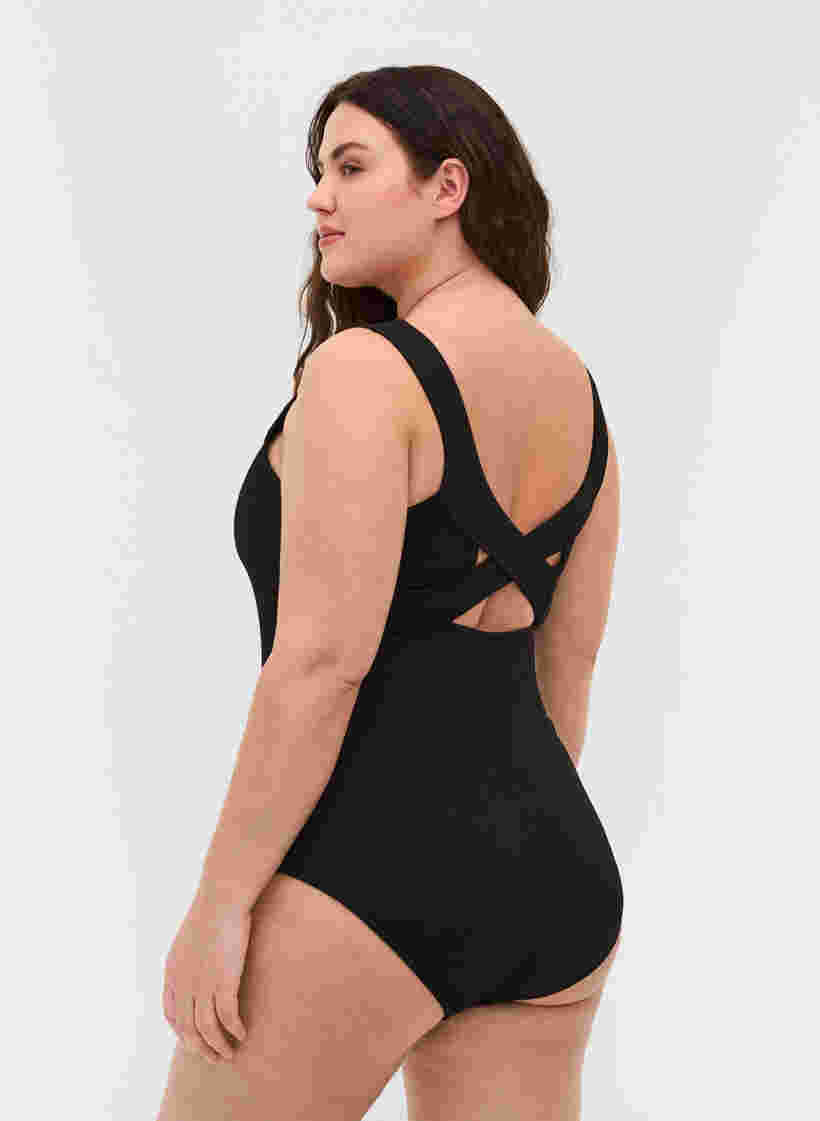 Badedragt med krydset ryg, Black, Model image number 1