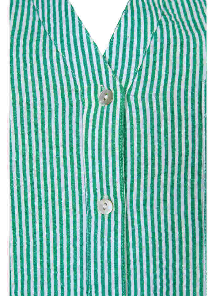 Stribet bomuldsskjorte med 3/4 ærmer, Jolly Green Stripe, Packshot image number 2
