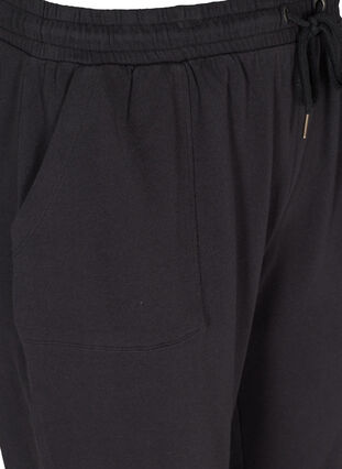Bomulds sweatpants med lommer, Black, Packshot image number 3
