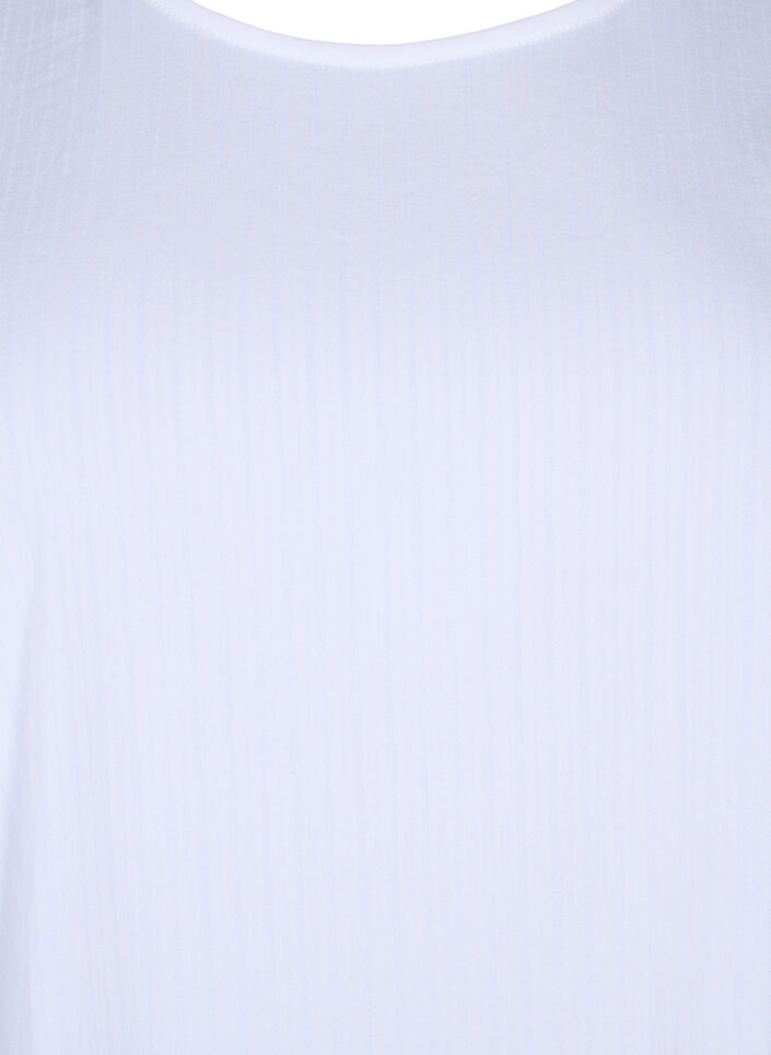Kortærmet bluse i viskose med bindebånd, Bright White, Packshot image number 2