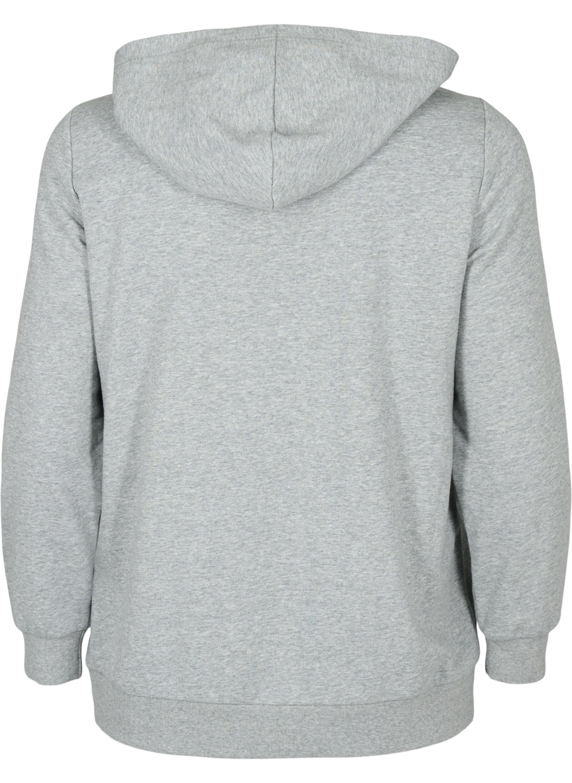 Zizzi Sweat h&aelig;ttetr&oslash;je, Light Grey Melange, Packshot image number 1