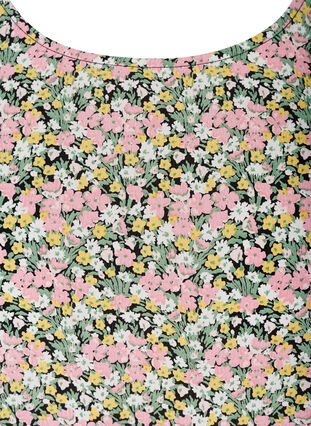 Blomstret bluse med smock, Pink Flowers AOP, Packshot image number 2