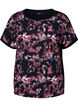 L&oslash;s t-shirt med blomsterprint, Black Purple Fl. AOP, Packshot image number 0
