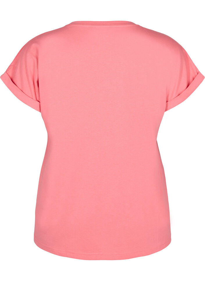 Kort&aelig;rmet t-shirt i bomuldsblanding, Lyser&oslash;d, Packshot image number 1