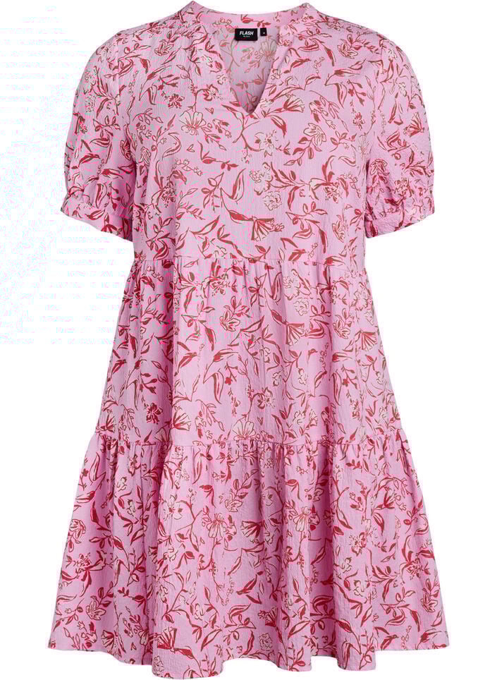 FLASH - Kort kjole med A-facon, Lilla, Packshot image number 0