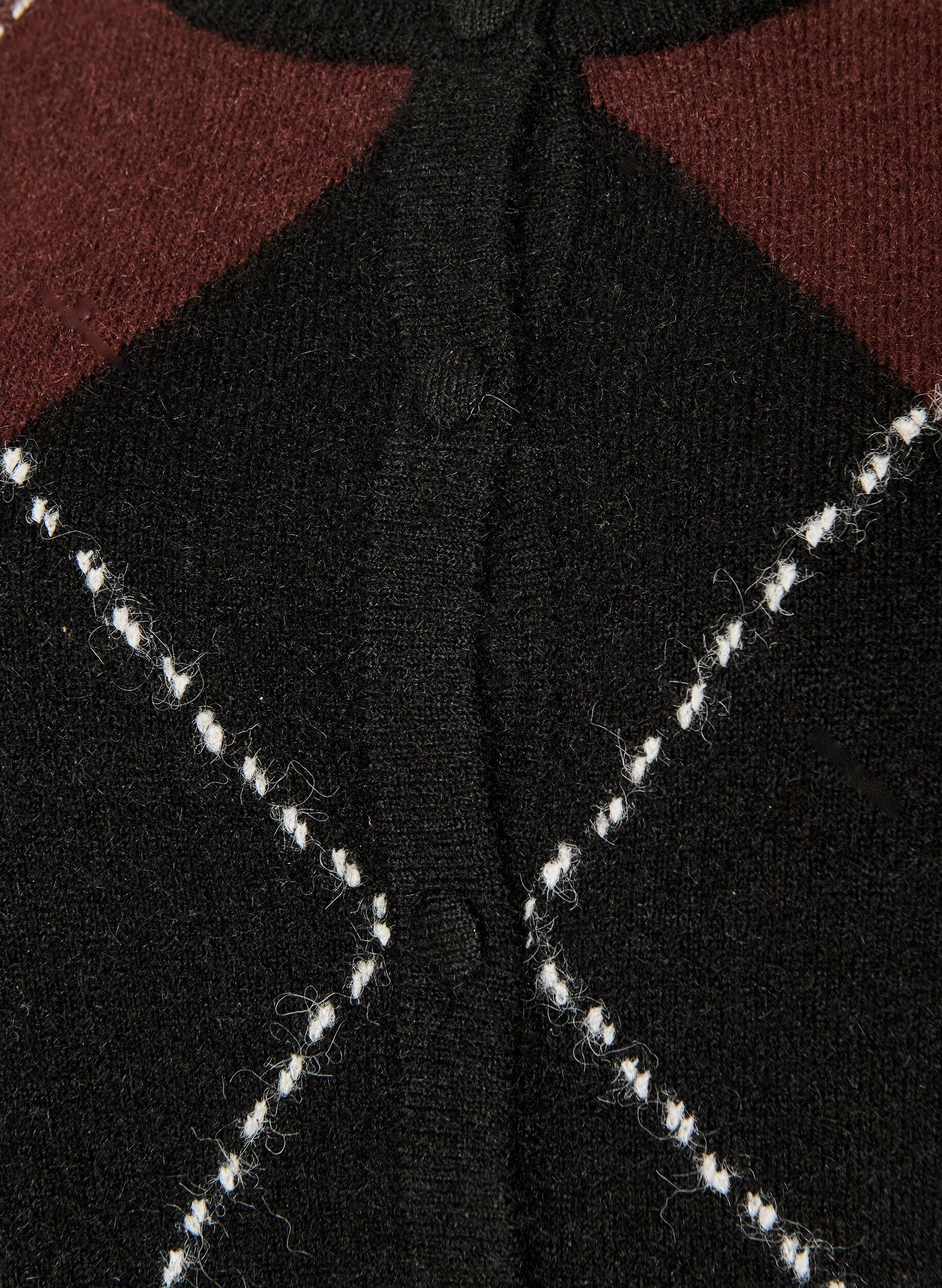 ZizziCardigan med argylem&oslash;nster, Sort, Packshot image number 2