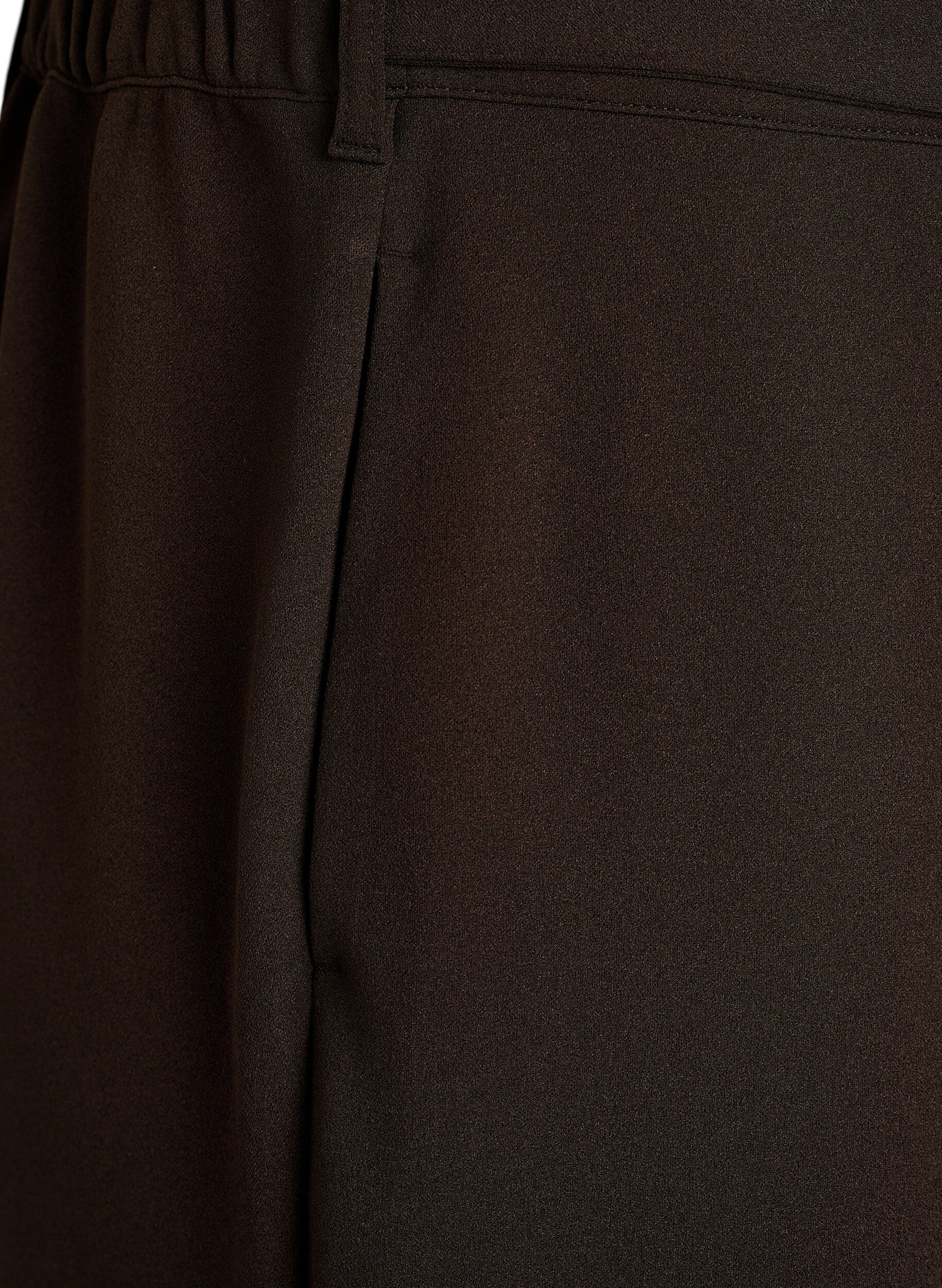 Zizzi H&oslash;jtaljede bukser med b&aelig;lte-detalje og guldsp&aelig;nde, Brun, Packshot image number 3