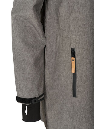 Softshell jakke med hætte og lommer, Medium Grey Melange, Packshot image number 3