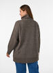L&oslash;s strikbluse med rullekrave, Brun, Model image number 2